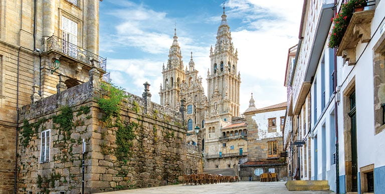 The cathedral in Santiago de Compostela, Spain